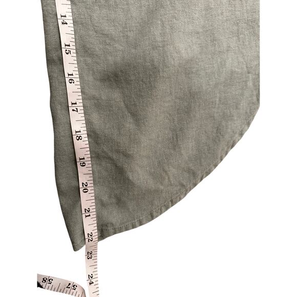 MSK Linen Blend Cropped Wide Leg Jumpsuit Lagenlook Light Sage Green XL - Picture 6 of 9